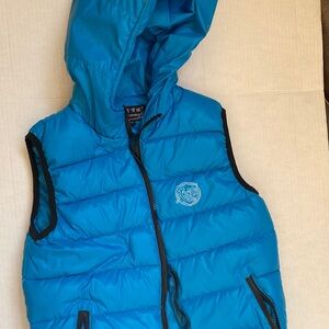 Blue Hooded Puffer Vest